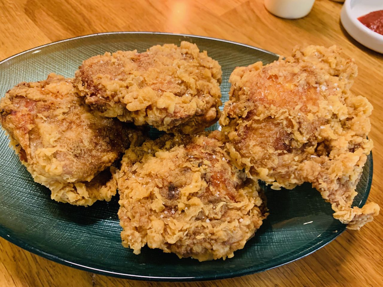 Korean fried chicken with gochujang glaze